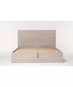 Letto matrimoniale "hi box" olmo naturale con rete e contenitore 160x190 cm